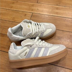 Adidas Samba Shoes in White and Gray